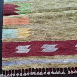 Kilim Rug Modern, Handmade Artisan Afghan Turkish Aztec Sheep Natural Wool 182x31 cm - thumbnail 2