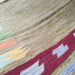 Kilim Rug Modern, Handmade Artisan Afghan Turkish Aztec Sheep Natural Wool 182x31 cm - thumbnail 4