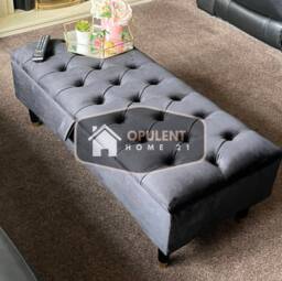 Plush Velvet Ottoman Storage Footstool. Available in Various Colours & Fabrics