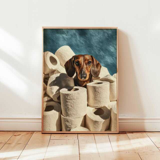 Dachshund Poster, Dog Art Print, Sausage Wall Art, Cute Pet Decor, Wiener Gift Puppy Illustration - image 1