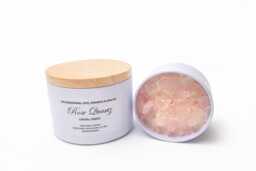Rose Quartz Crystal Candle 100% Soy Wax, Snow Angel Scent - thumbnail 1