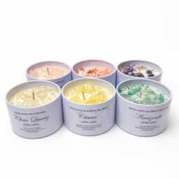 Rose Quartz Crystal Candle 100% Soy Wax, Snow Angel Scent - thumbnail 3