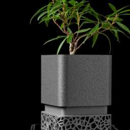3D Printed Geometric Planter Modern Minimalist Succulent Pot - thumbnail 2