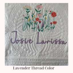 Wildflower Nursery Baby Quilt Blanket Heirloom Embroidered Flowers Personalized Shower Gift Pregnant Mom - thumbnail 2