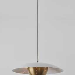 1940S Chandelier Brass Dome Pendant Light By Kingdomslightltd - White Metal Raw Modern Ceiling Lamp, Contemporary Lighting Fixture - thumbnail 2