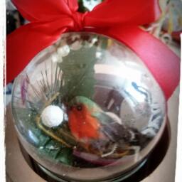 Robin in Christmas Bauble, Christmas Bauble 3D, Christmas Ornament, Christmas Gifr - thumbnail 3