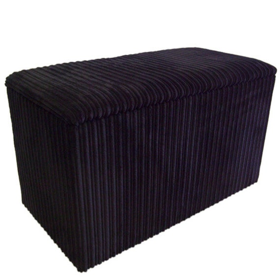 Ottoman/Toy Box Storage Box - Black Jumbo Cord - image 1
