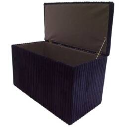 Ottoman/Toy Box Storage Box - Black Jumbo Cord - thumbnail 2