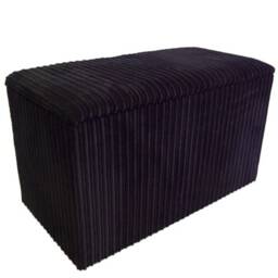 Ottoman/Toy Box Storage Box - Black Jumbo Cord