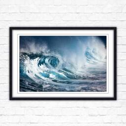 Waves. Framed Picture Print With A Choice Of Frame Colours. Beach Seascape - thumbnail 3