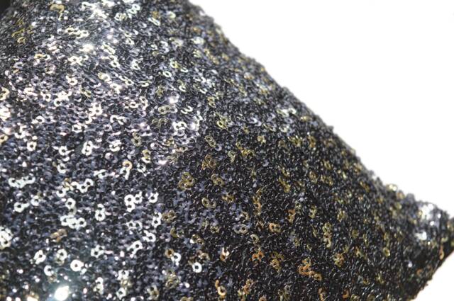 Black Glamorous Sequined Accent Throw Pillow - Ring Decorative Handmade Cushion Cover - Small Mini 8 - image 1