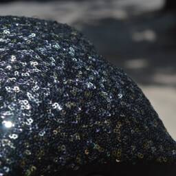 Black Glamorous Sequined Accent Throw Pillow - Ring Decorative Handmade Cushion Cover - Small Mini 8 - thumbnail 3