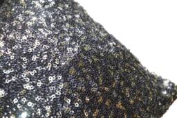Black Glamorous Sequined Accent Throw Pillow - Ring Decorative Handmade Cushion Cover - Small Mini 8