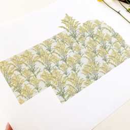 Nebraska State Flower Map Watercolor Goldenrod - Art Print Wall Graduation Wedding Realtor Moving Gift Midwest Wildflower - thumbnail 4