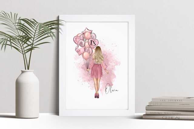 Personalised 18Th Birthday Print, Girl Gift, Custom Wall Art Framed Picture, Present For Her, Friend, Daughter, Granddaughter Nl - image 1