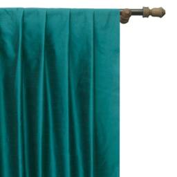 Peacock Greenish Blue Art Silk Curtain Panels, Faux Curtains - Rod Pocket, Grommet, Box Pleat, Three Pinch Pleat, Tab Top & Plain Ring Top - thumbnail 1