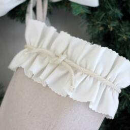 Nautical Canvas Christmas Stocking With White Ruffle & Rope Trim - thumbnail 2