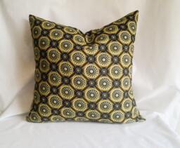 Gold & Black Pillow Cover, 16x16 Decorative Pillow, Toss Home Decor, Summer, Spring - thumbnail 1
