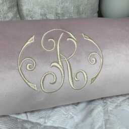 "Personalised Custom Name Cushion Embroidered Bolster 16""x6" - thumbnail 2
