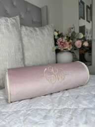 "Personalised Custom Name Cushion Embroidered Bolster 16""x6"