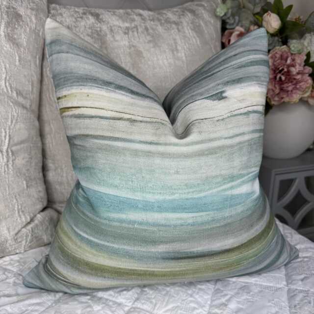 Voyage - Valerius Sapphire Abstract Bleeding Watercolour Cushion Cover Handmade Throw Pillow Designer Home Decor - image 1