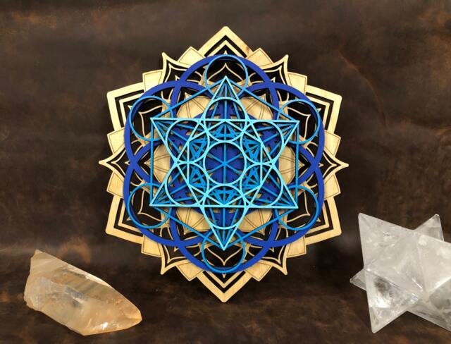 Lotus Mandala, Metatron's Cube, Seed Of Life, Wall Art, Laser Cut, Sacred Geometry - image 1