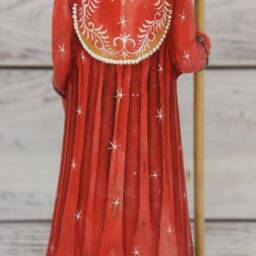 Hand Carved Wooden Santa, Ukrainian Folk Art Christmas Decor - 9.25 - thumbnail 4