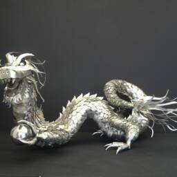 Handmade Welded Stainless Steel Japanese Dragon Sculpture - thumbnail 2