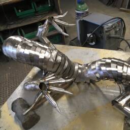 Handmade Welded Stainless Steel Japanese Dragon Sculpture - thumbnail 4