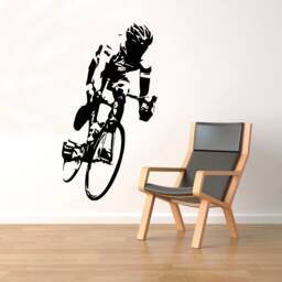 Cyclist Wall Vinyl Decal Cycle Race Sticker Sport Murals Room Interior Home Art Decor - 49Nr - thumbnail 1