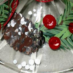 Holiday Pinecone & Holly Candlestick - Pair - thumbnail 2
