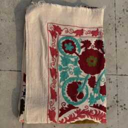 Hand-Embroidered Cotton Suzani Quilt - Colorful Folk Textile, Artisan-Made Boho Home D??cor Throw - thumbnail 4