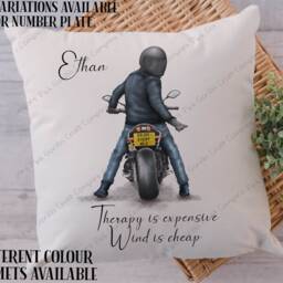 Biker Pillow, Motorbike Cushion, Motorbike, Gift, Biker, Gift For Him, Fathers Day Gift, Dad, Biker, Gift - thumbnail 3
