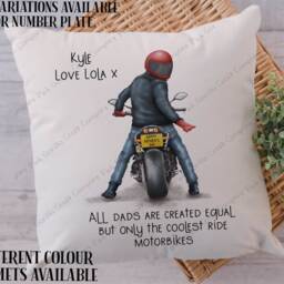 Biker Pillow, Motorbike Cushion, Motorbike, Gift, Biker, Gift For Him, Fathers Day Gift, Dad, Biker, Gift - thumbnail 2