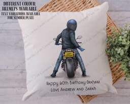 Biker Pillow, Motorbike Cushion, Motorbike, Gift, Biker, Gift For Him, Fathers Day Gift, Dad, Biker, Gift - thumbnail 1