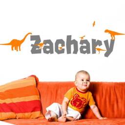 Dinosaur Wall Decal, Custom Kids Name Sticker, Jurassic Art For Boys Room, Personalized Dino Decor, T Rex Nursery - thumbnail 3
