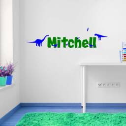 Dinosaur Wall Decal, Custom Kids Name Sticker, Jurassic Art For Boys Room, Personalized Dino Decor, T Rex Nursery - thumbnail 2
