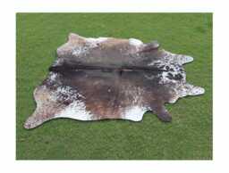 Exclusive Cow Skin Rug-Genuine Tricolor Cowhide Rug Brown & White-Large Rug-Brazilian Area Rug-Speckled Brindle - thumbnail 1
