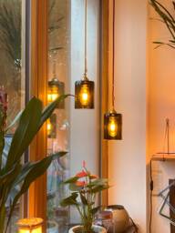 Hanging Lamp Vino Green-Brown - thumbnail 1