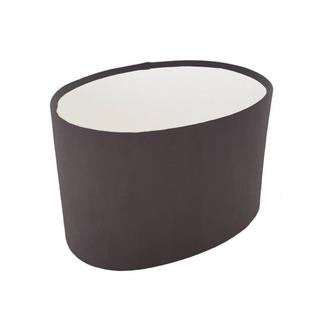 Oval Charcoal Lampshade in Velvet With White Lining - image 1