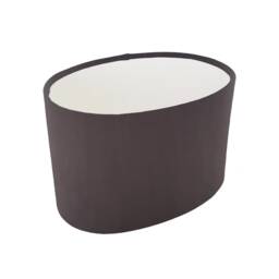 Oval Charcoal Lampshade in Velvet With White Lining - thumbnail 1