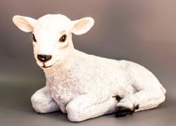 Sheep Garden Statue Large Sculpture Outdoor Christmas Decor Lamb White Farm Animal Figurines Yard Keepsake Gifts Laying Goat Realistic - thumbnail 1