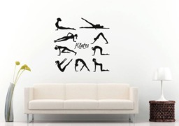 Pilates Poses Moves Workout Health Fitness Exerciser Stretching Gym Yoga Movement Wall Sticker Decal Vinyl Mural Decor Art L2319 - thumbnail 1