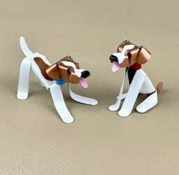 Jack Russell Tween Puppy Handmade Copper Sculpture, Collectible Miniature Dog Art Figurine - thumbnail 1
