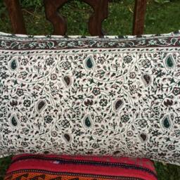 Set Of Traditional Lumbar Pillow Cover, Floral Design 16x30, Gift For Her New Home, Home & Living, Green Pillow, Decorative Cushion, Bed Pillows - thumbnail 3