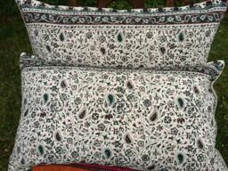 Set Of Traditional Lumbar Pillow Cover, Floral Design 16x30, Gift For Her New Home, Home & Living, Green Pillow, Decorative Cushion, Bed Pillows - thumbnail 1