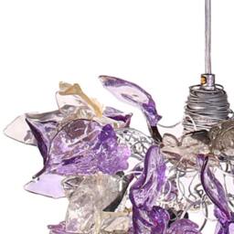 Pendant Lights. Hanging Pendants Ceiling Lighting -Purple Flowers & Leaves For Kitchen Island, Dining Room Island Lights. - thumbnail 3