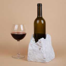 Handmade White Marble Wine Bottle Holder Unique Rack
