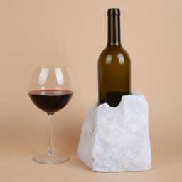 Handmade White Marble Wine Bottle Holder Unique Rack - thumbnail 2