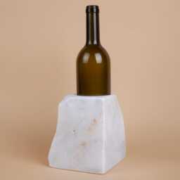 Handmade White Marble Wine Bottle Holder Unique Rack - thumbnail 3